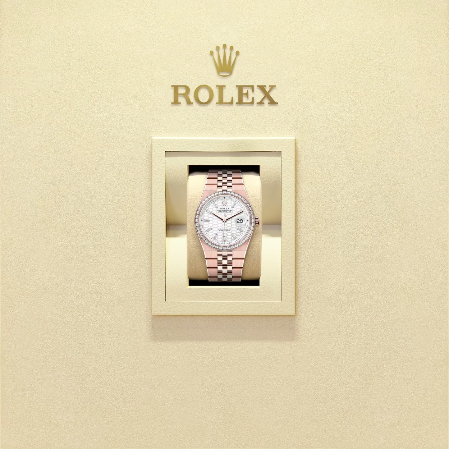 Land-Dweller 36  Oyster, 36 mm, Everose gold and diamonds  Reference m127285tbr-0002