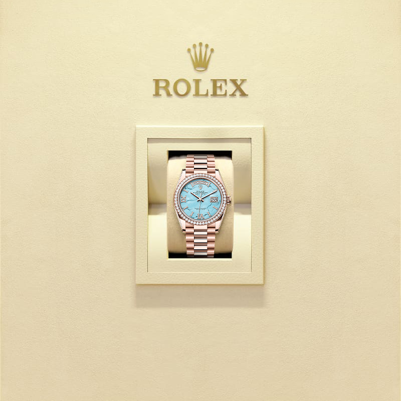 Rothtlex Day-Date 36 Oyster, 36 mm, Everose gold and diamonds Reference m128345rbr-0064