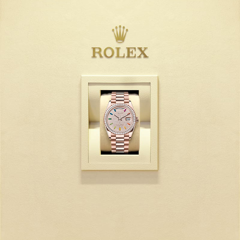 Rothtlex Day-Date 36 Oyster, 36 mm, Everose gold and diamonds Reference m128345rbr-0042