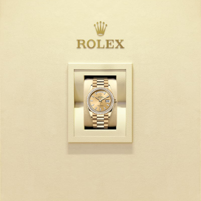 Rothtlex Day-Date 36 Oyster, 36 mm, yellow gold and diamonds Reference m128348rbr-0080