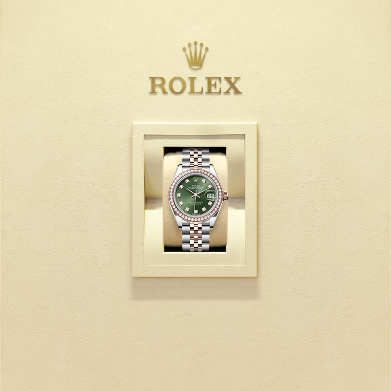Rothtlex Lady-Datejust Oyster, 28 mm, Oystersteel, Everose gold and diamonds Reference m279381rbr-0007