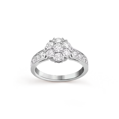 Fleurette ring 18K white gold, Diamond