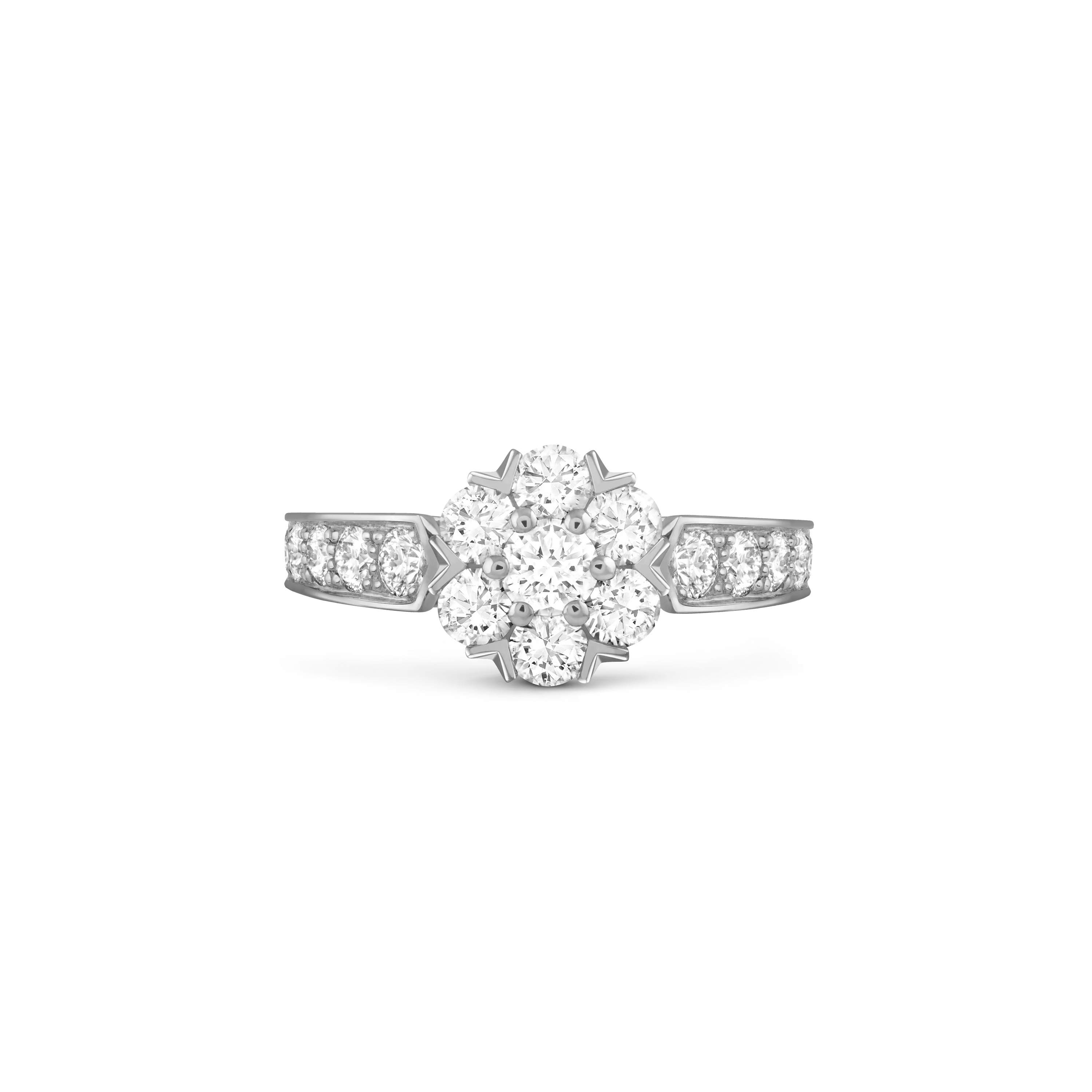 Fleurette ring 18K white gold, Diamond