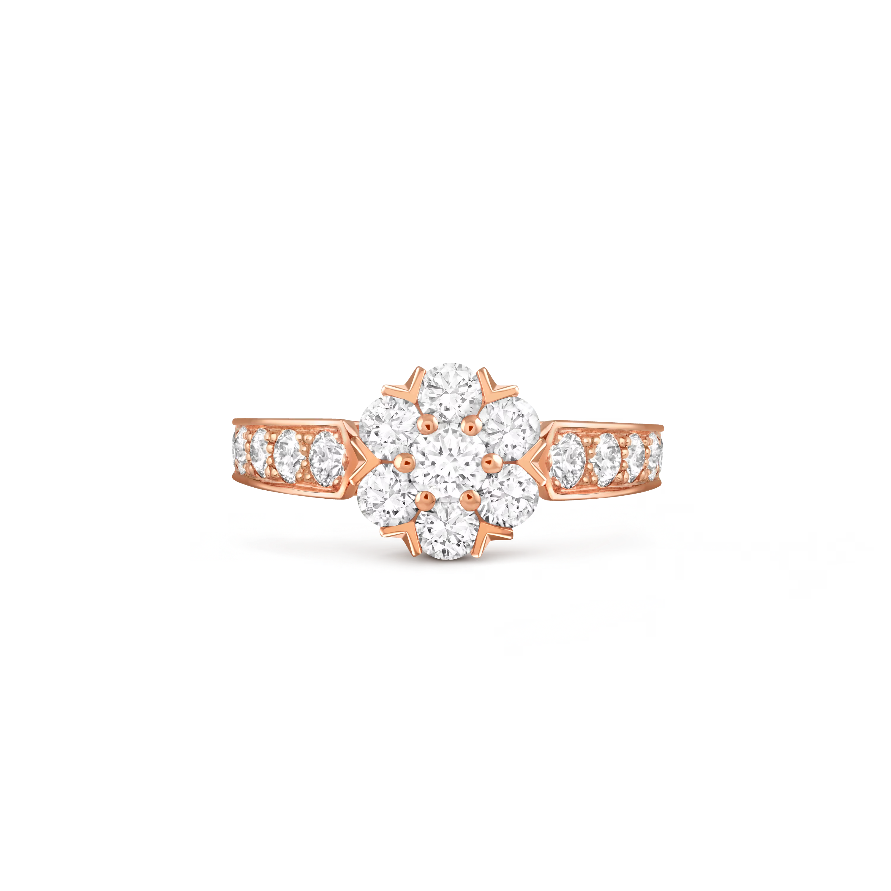 Fleurette ring 18K rose gold, Diamond