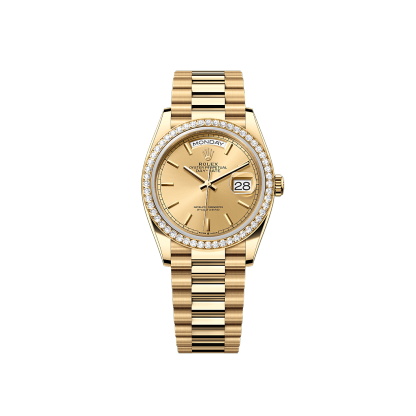 Rothtlex Day-Date 36 Oyster, 36 mm, yellow gold and diamonds Reference m128348rbr-0026