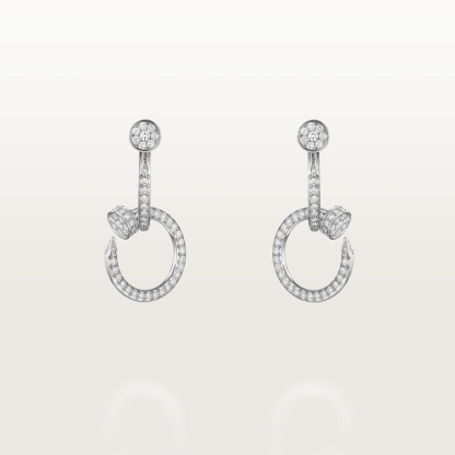 JUSTE UN CLOU EARRINGS, DOUBLE, PAVED
