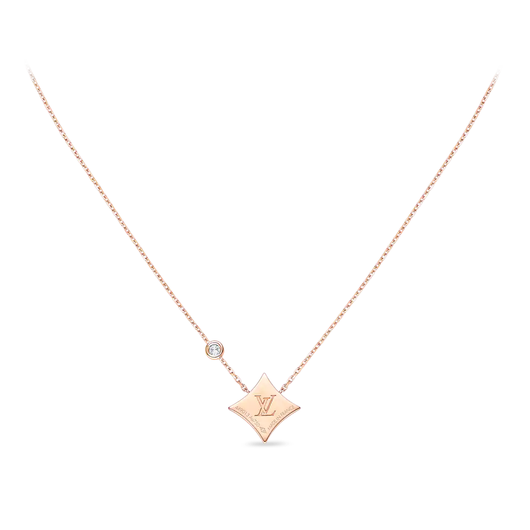 Color Blossom BB Star Pendant, Pink Gold, Cornelian And Diamond