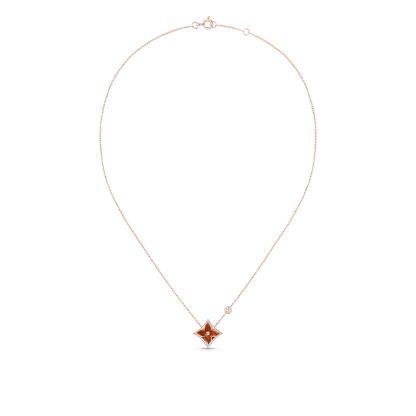 Color Blossom BB Star Pendant, Pink Gold, Cornelian And Diamond