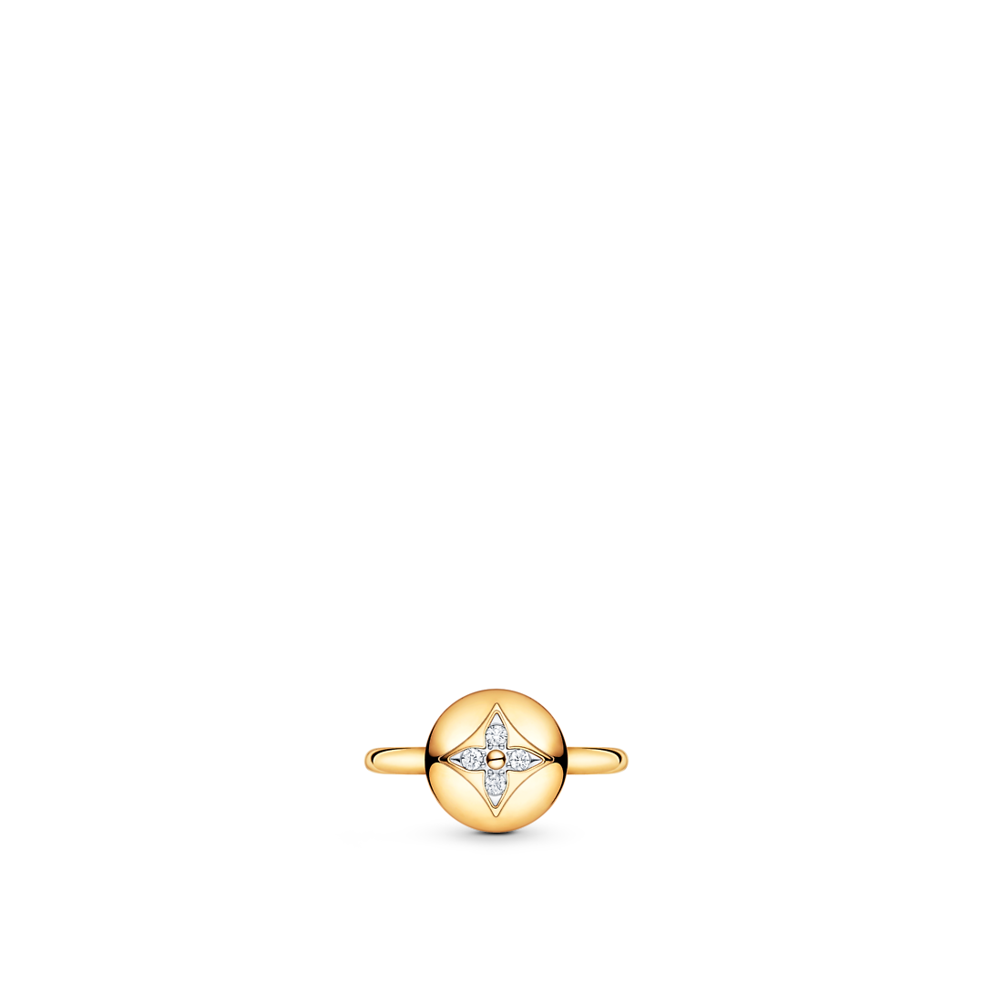 Color Blossom Ring, Yellow Gold, White Gold And Diamonds