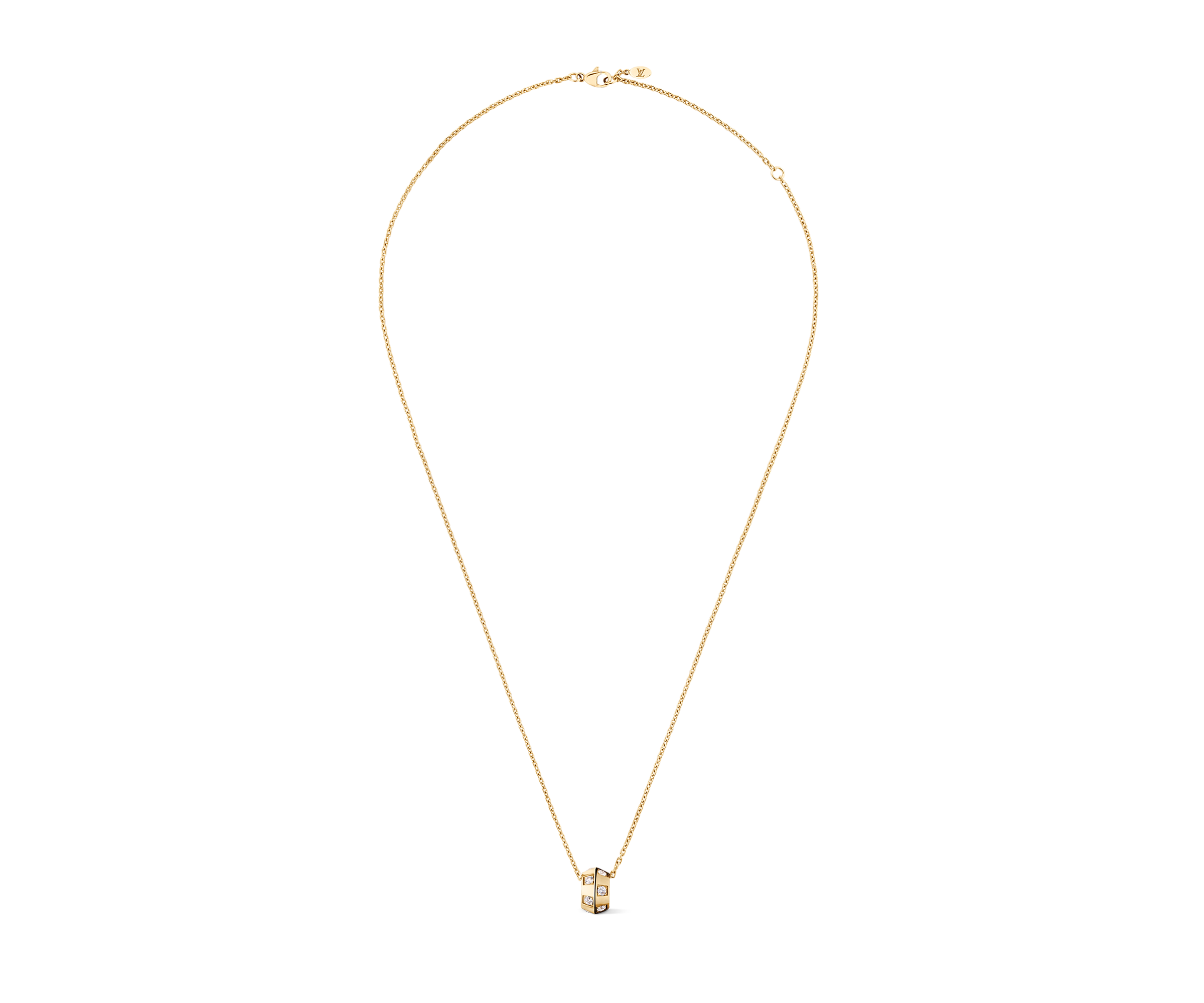 Le Damier de Lothtuis Vuithttton Pendant, Yellow Gold and Diamonds