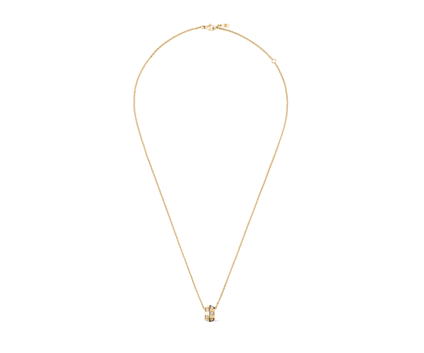 Le Damier de Lothtuis Vuithttton Pendant, Yellow Gold and Diamonds