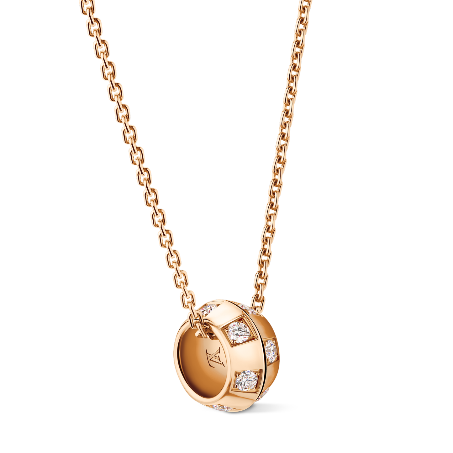 Le Damier de Lothtuis Vuithttton Pendant, Rose gold and Diamonds