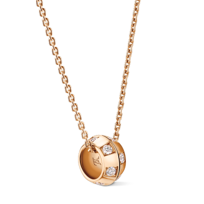 Le Damier de Lothtuis Vuithttton Pendant, Rose gold and Diamonds