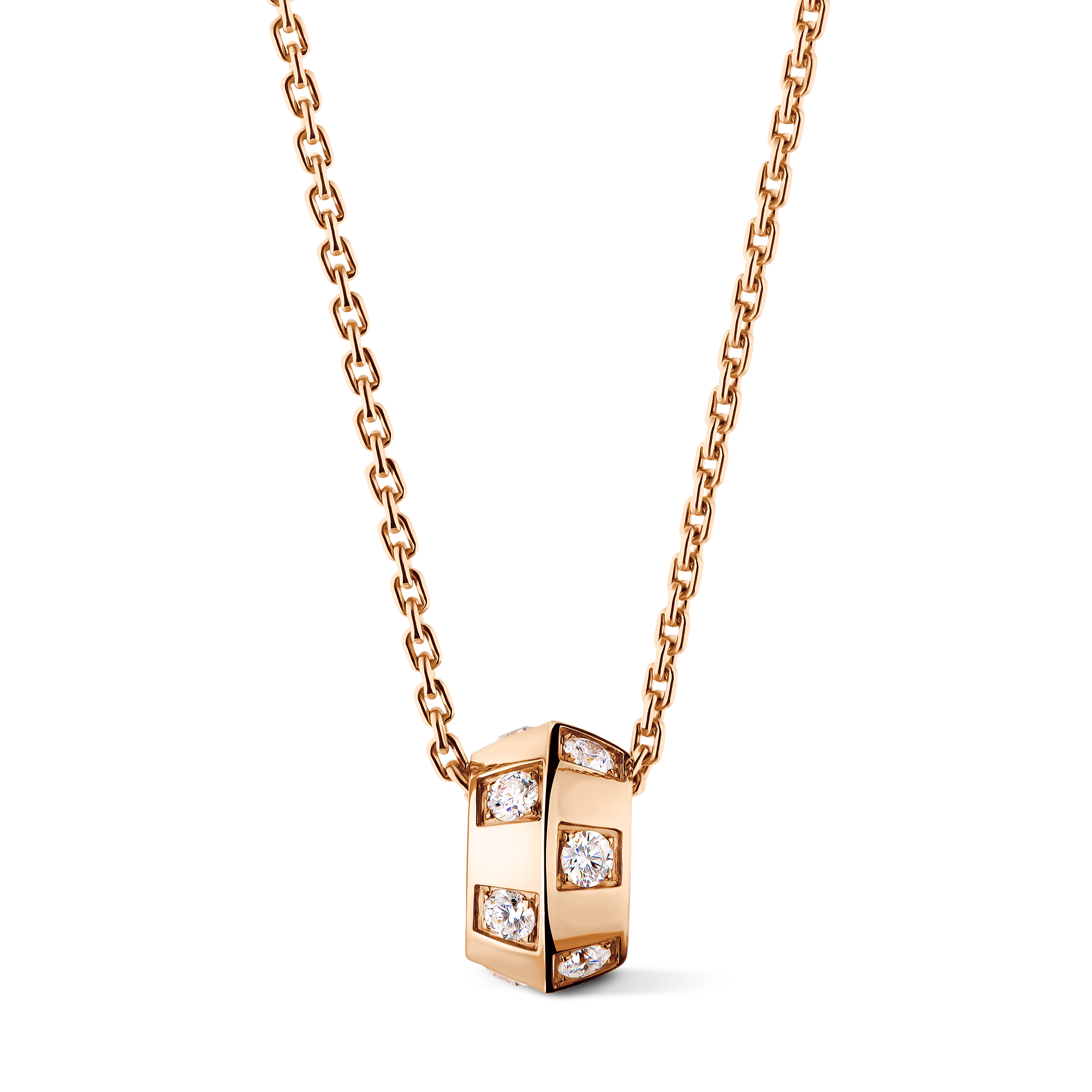 Le Damier de Lothtuis Vuithttton Pendant, Rose gold and Diamonds
