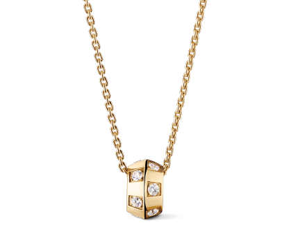 Le Damier de Lothtuis Vuithttton Pendant, Yellow Gold and Diamonds
