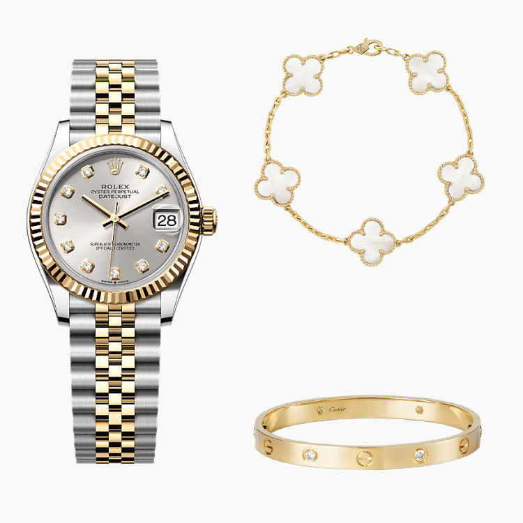 3‑Piece Datejust 31 Love, Yellow Gold & Diamonds 