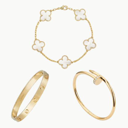 3‑Piece Icon Stack – Love Bracelet, Clou & Clover