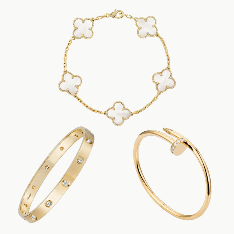 3‑Piece Icon Stack – Love Bracelet, Clou & Clover