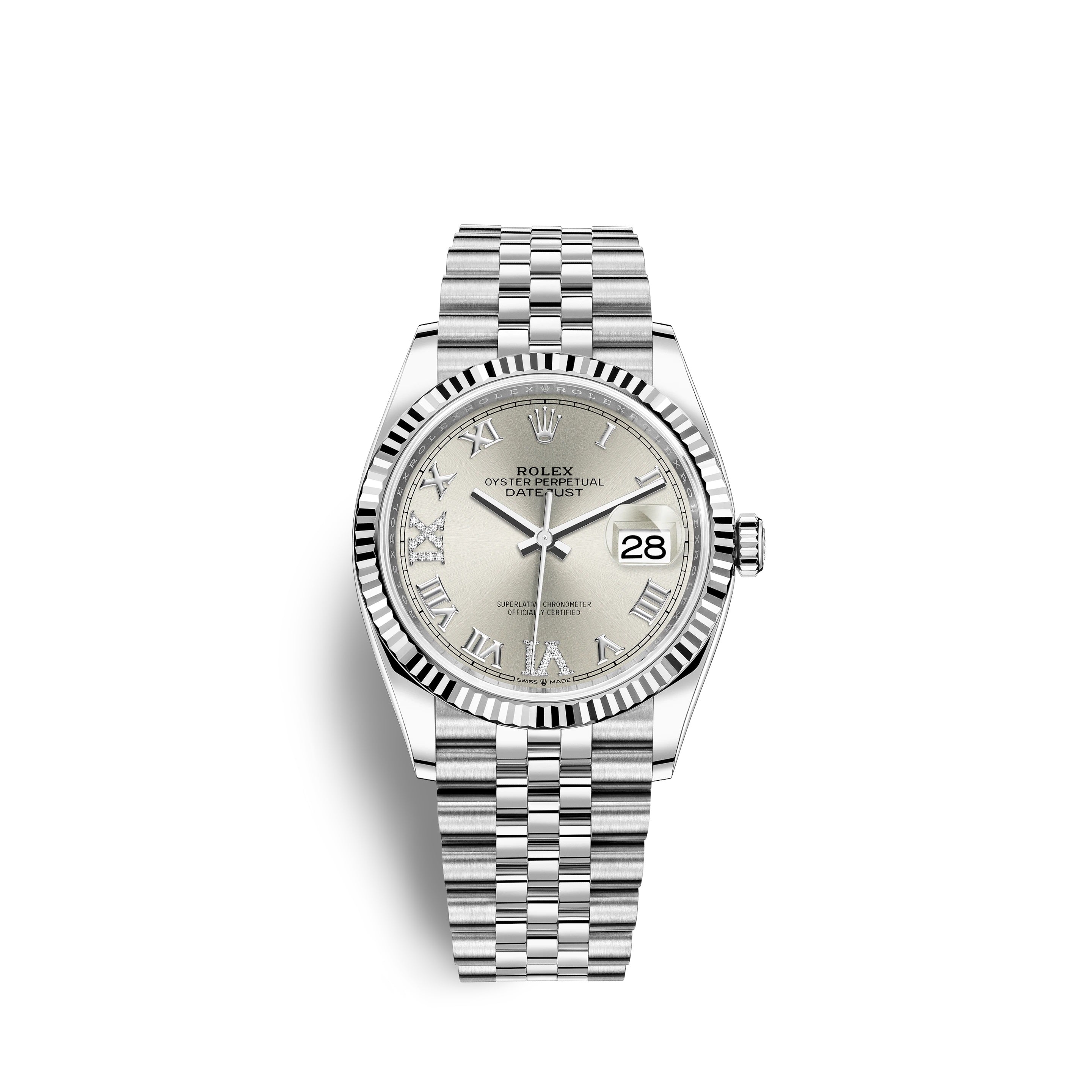 Datejust 36, Stainless Steel and 18k White Gold, 36mm, Ref# 126234-0029