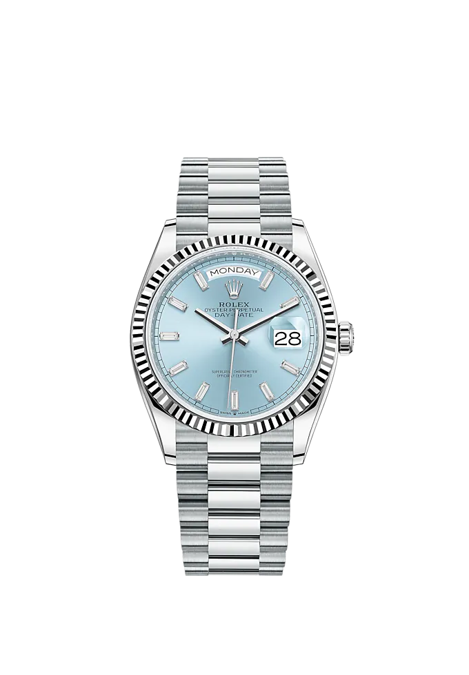 Day-Date, 36mm, Platinum, Ref# 128236-0009