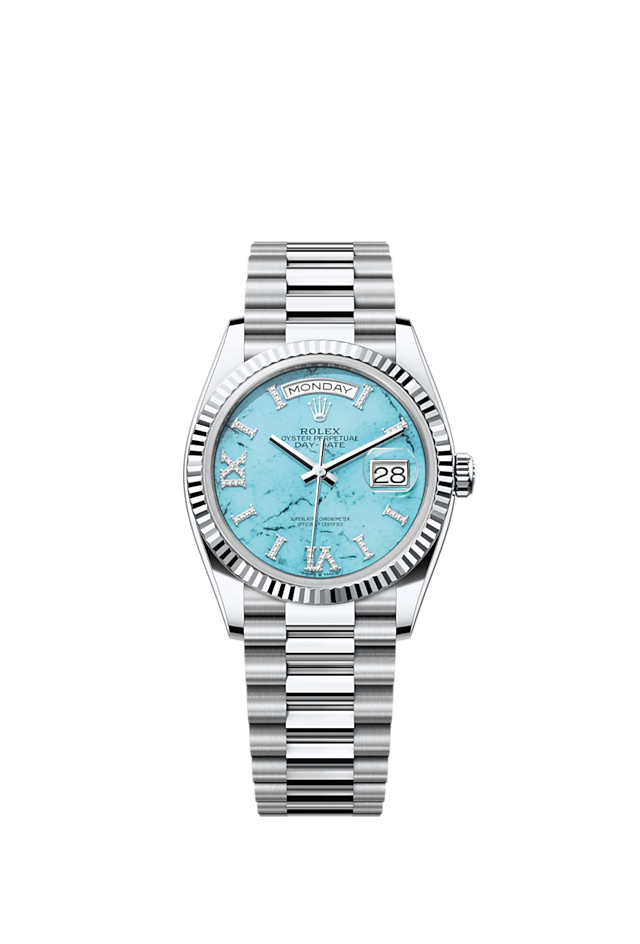 Day-Date 36, Platinum with Diamond-set , 36mm, Ref# 128236-0011