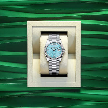 Day-Date 36, Platinum with Diamond-set , 36mm, Ref# 128236-0011