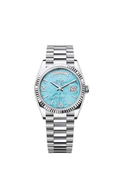 Day-Date 36, Platinum with Diamond-set , 36mm, Ref# 128236-0011