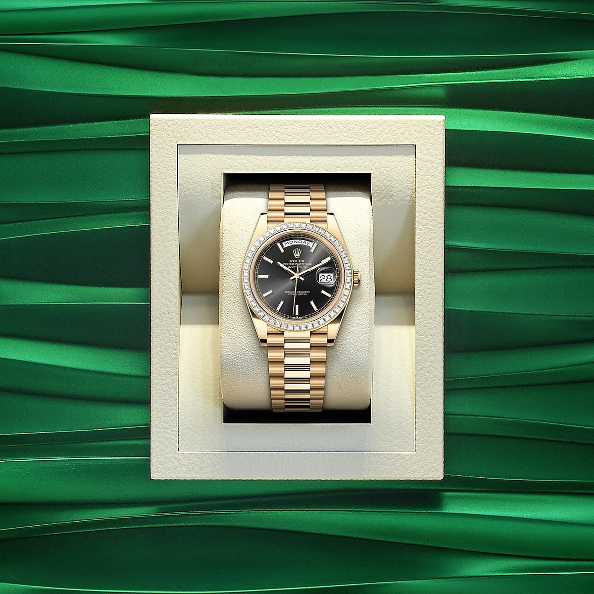 Day-Date 40, 18k Yellow Gold with Diamond-set, 40mm, Ref# 228398tbr-0041