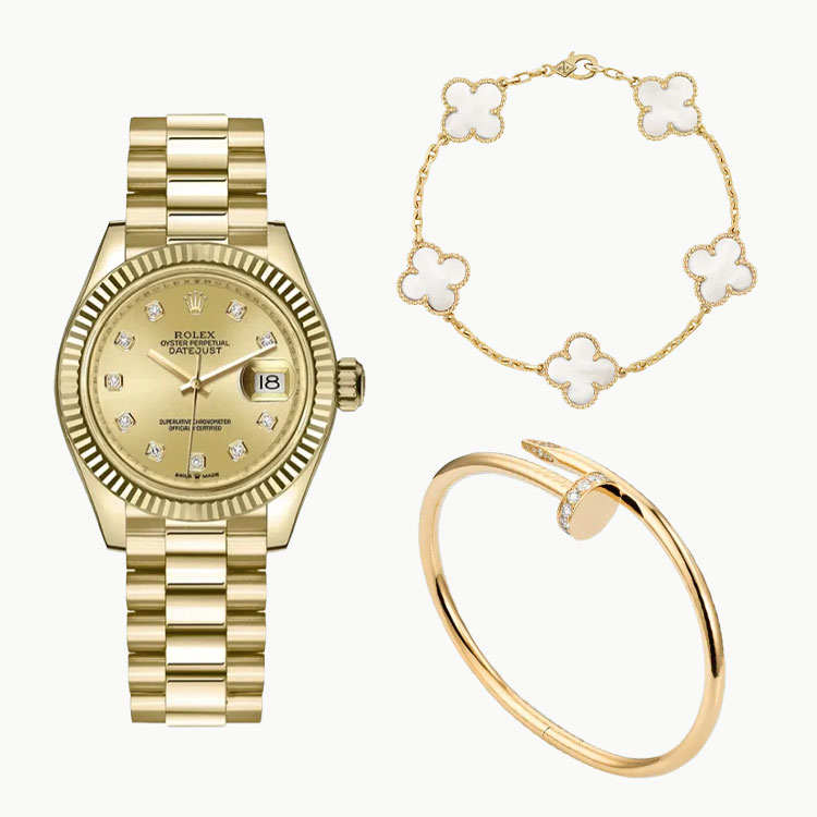 3‑Piece Day-Date 40, Clover & Diamonds 