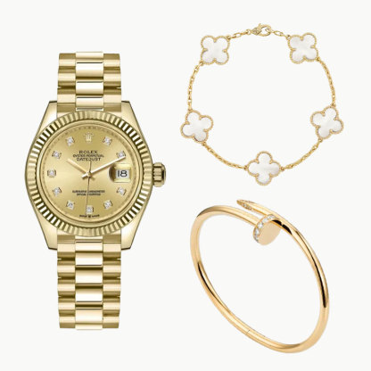 3‑Piece Day-Date 40, Clover & Diamonds 