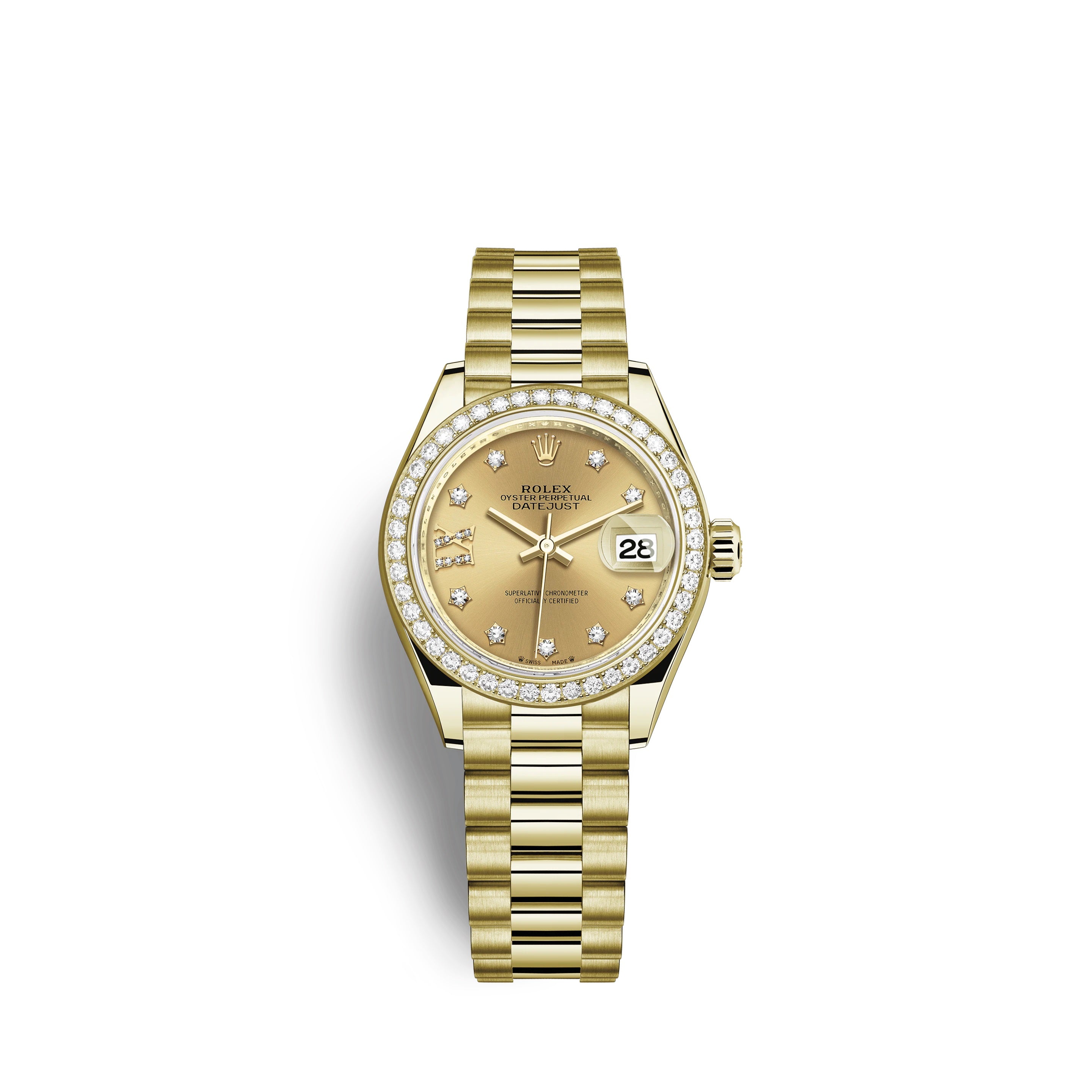 Lady-Datejust 28, 18kt Yellow Gold and diamonds, Ref# 279138RBR-0006