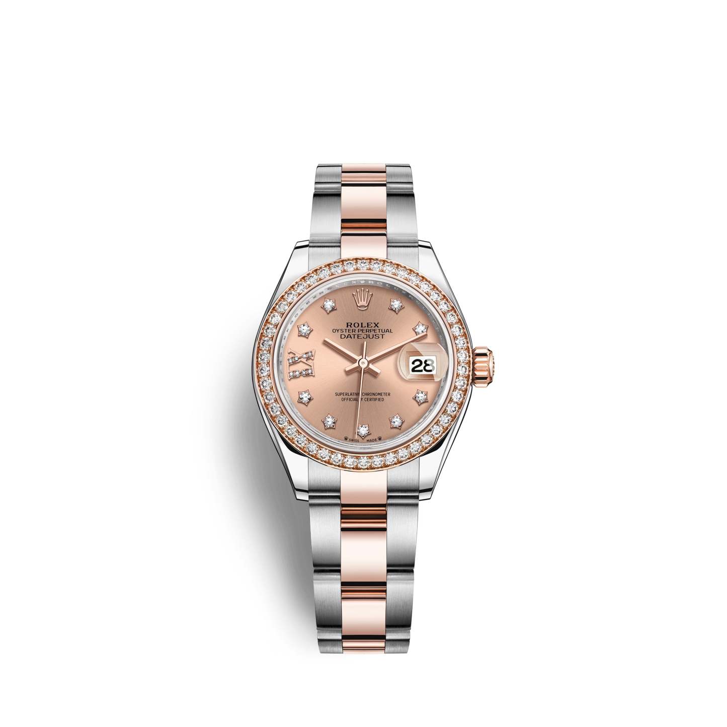 Lady-Datejust 28, Oystersteel and 18k Everose Gold, Ref# 279381RBR-0028
