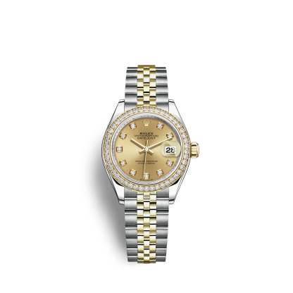Lady-Datejust 28, Oystersteel and 18k Yellow Gold, Ref# 279383RBR-0011