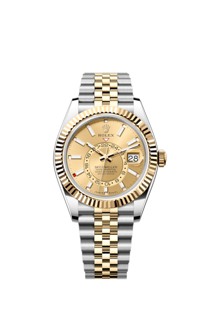 Sky-Dweller, 42mm, Oystersteel and 18k Yellow Gold, Champagne, Jubilee,Ref# 336933-0002