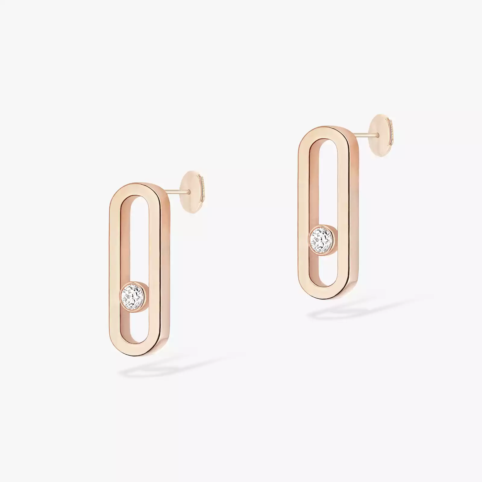 Move Uno Pink Gold Diamond Earrings