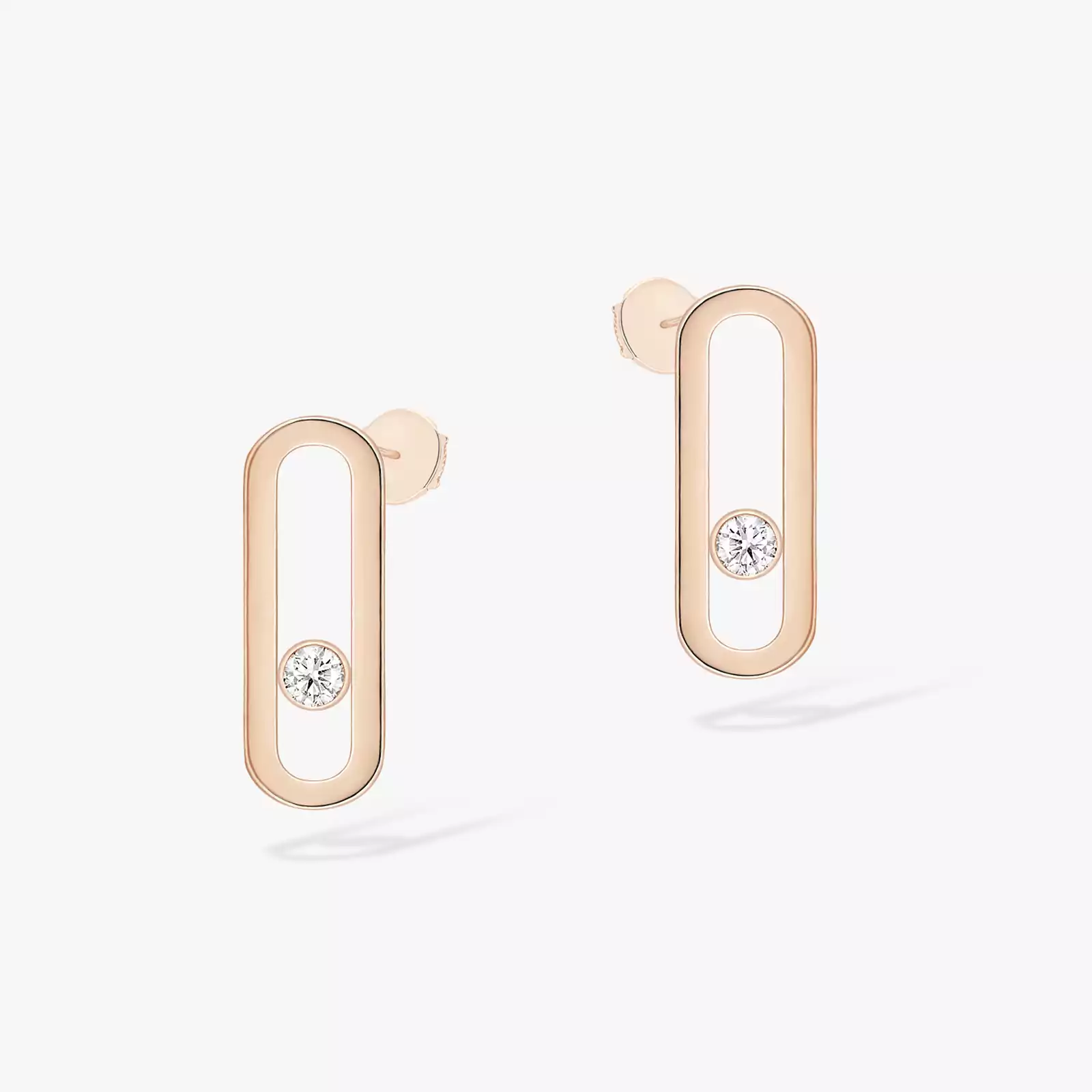 Move Uno Pink Gold Diamond Earrings