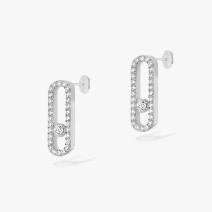 Move Uno Diamond Pavé Earrings White Gold Diamond Earrings