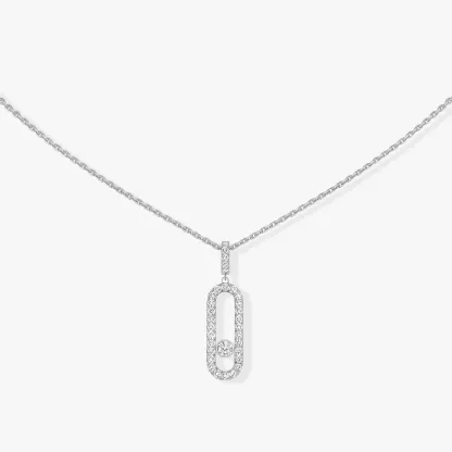 Move Uno Pavé LM White Gold Diamond Necklace