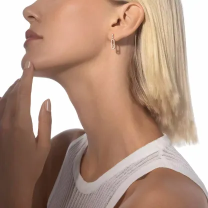 Move Uno Stud Pink Gold Diamond Earrings