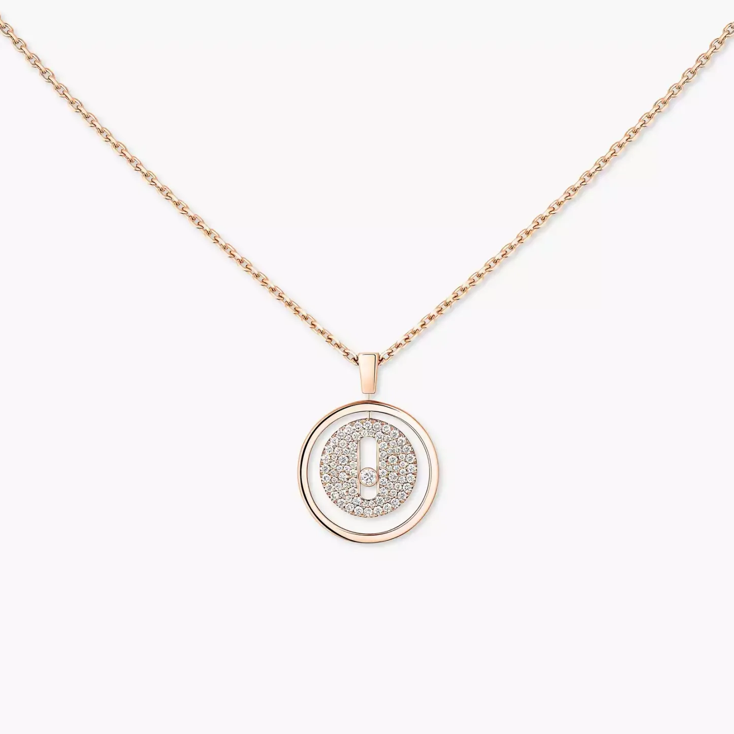 Lucky Move PM Pavé Collier Diamant Or Rose