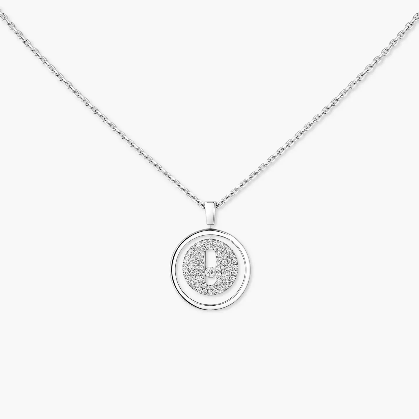 Lucky Move PM Pavé Collier Diamant Or Blanc