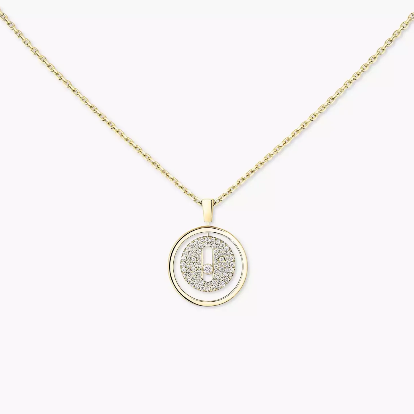 Lucky Move PM Pavé Collier Diamant Or Jaune