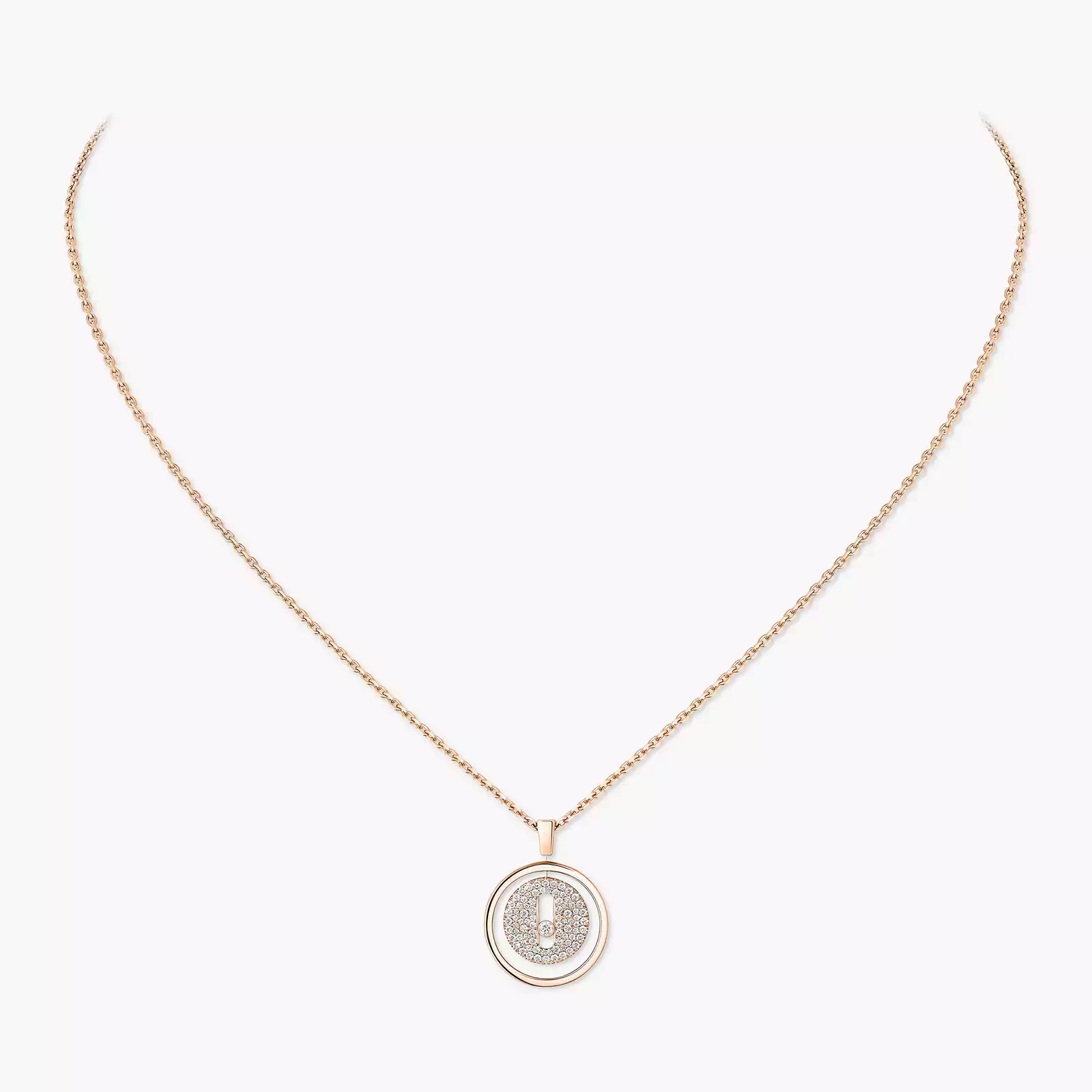 Lucky Move PM Pavé Collier Diamant Or Rose