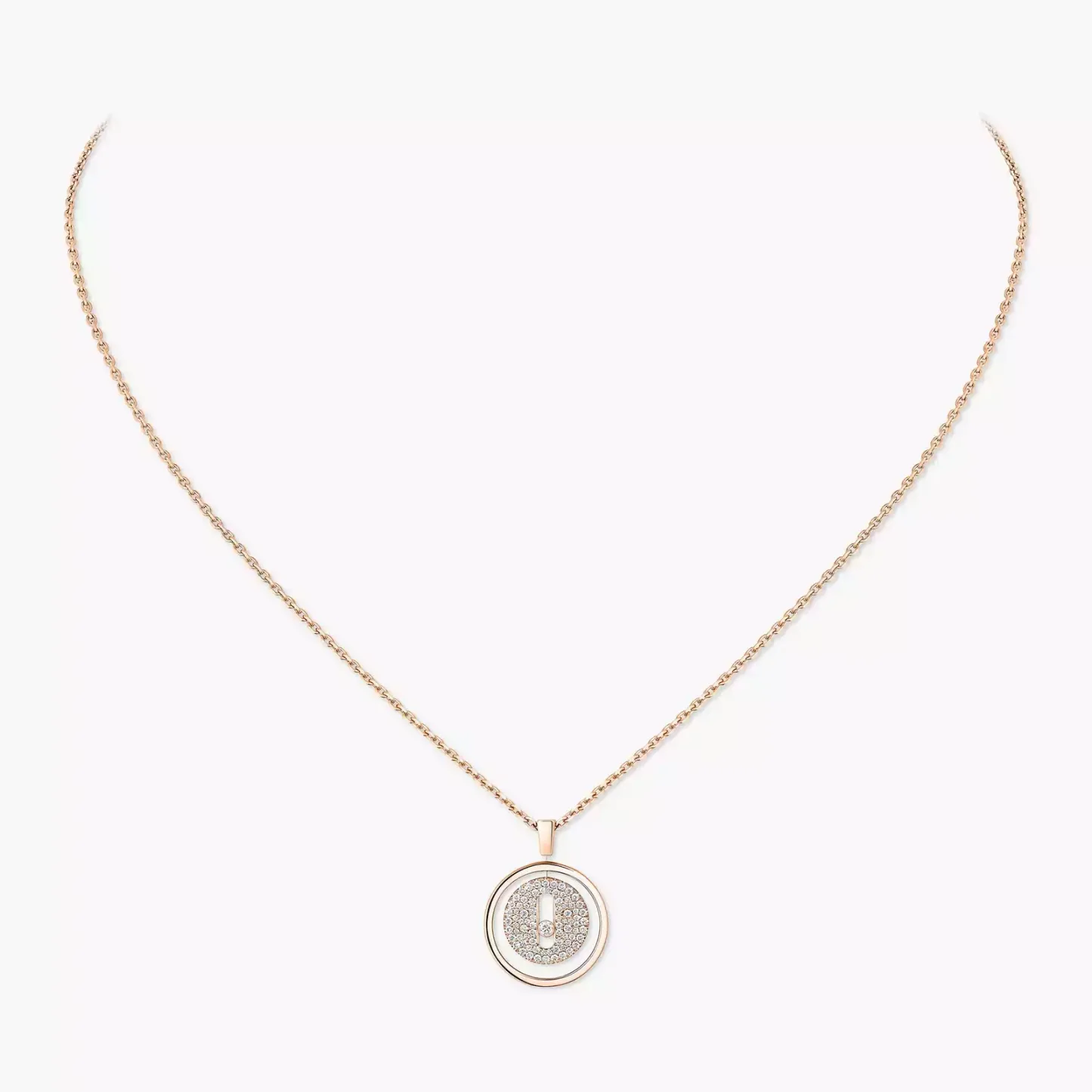 Lucky Move PM Pavé Collier Diamant Or Rose