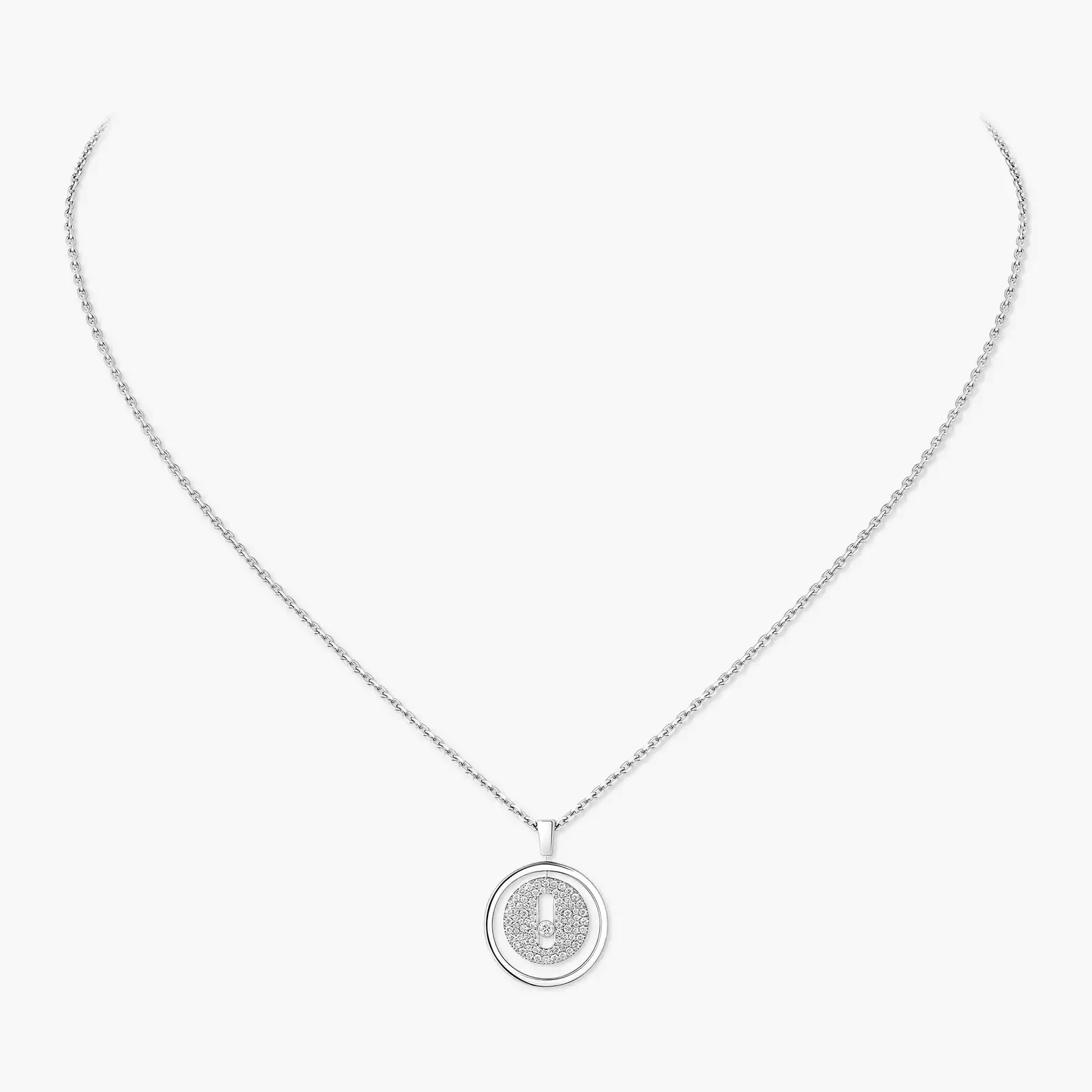 Lucky Move PM Pavé Collier Diamant Or Blanc