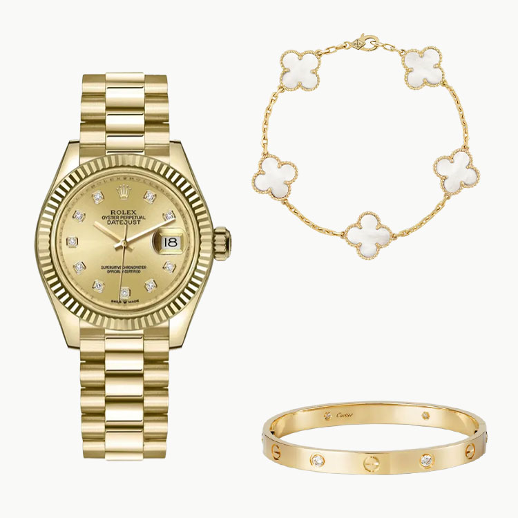 3‑Piece Day-Date 40, Clover & Diamonds 