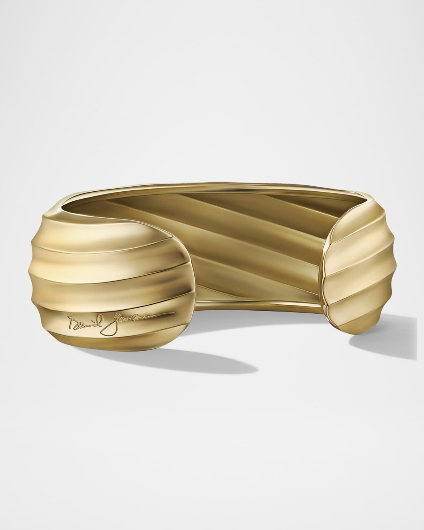 Cable Edge Cuff Bracelet in 18K Yellow Gold, 24mm