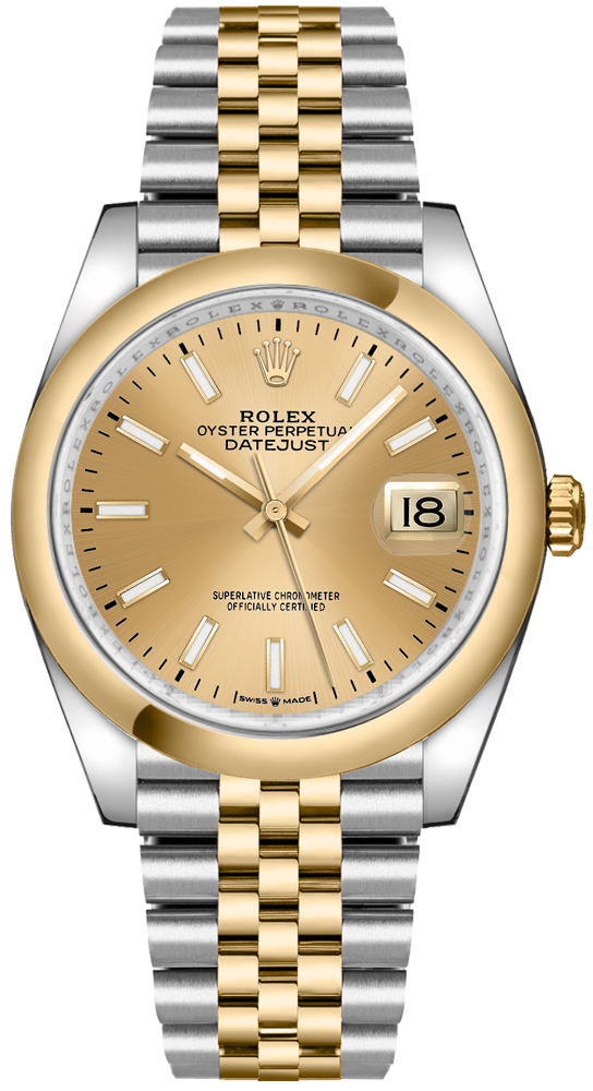 Datejust 36 Champagne Dial Jubilee Bracelet Watch 126203-0015