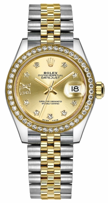 Lady-Datejust 28 Champagne Diamond Jubilee Bracelet Watch 279383RBR-0021