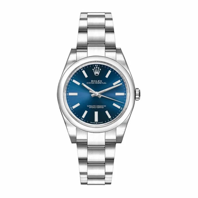 Oyster Perpetual 34 Blue Dial Women's Watch 124200-0003